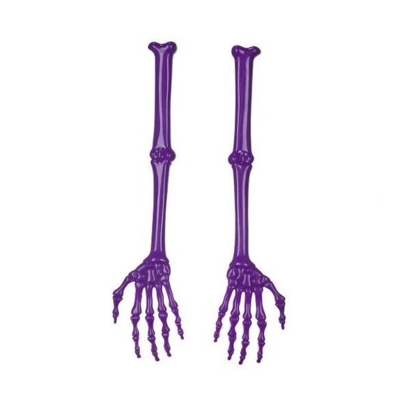 Pair of Novelty Salad Tongs Skeleton Bones Body Halloween Holiday Party Decor - Picture 3 of 4